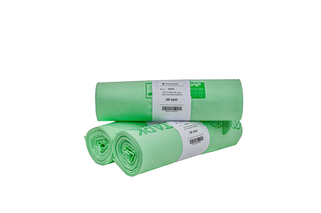 Roll of 80L Catering Compostable Bags - 20 per roll